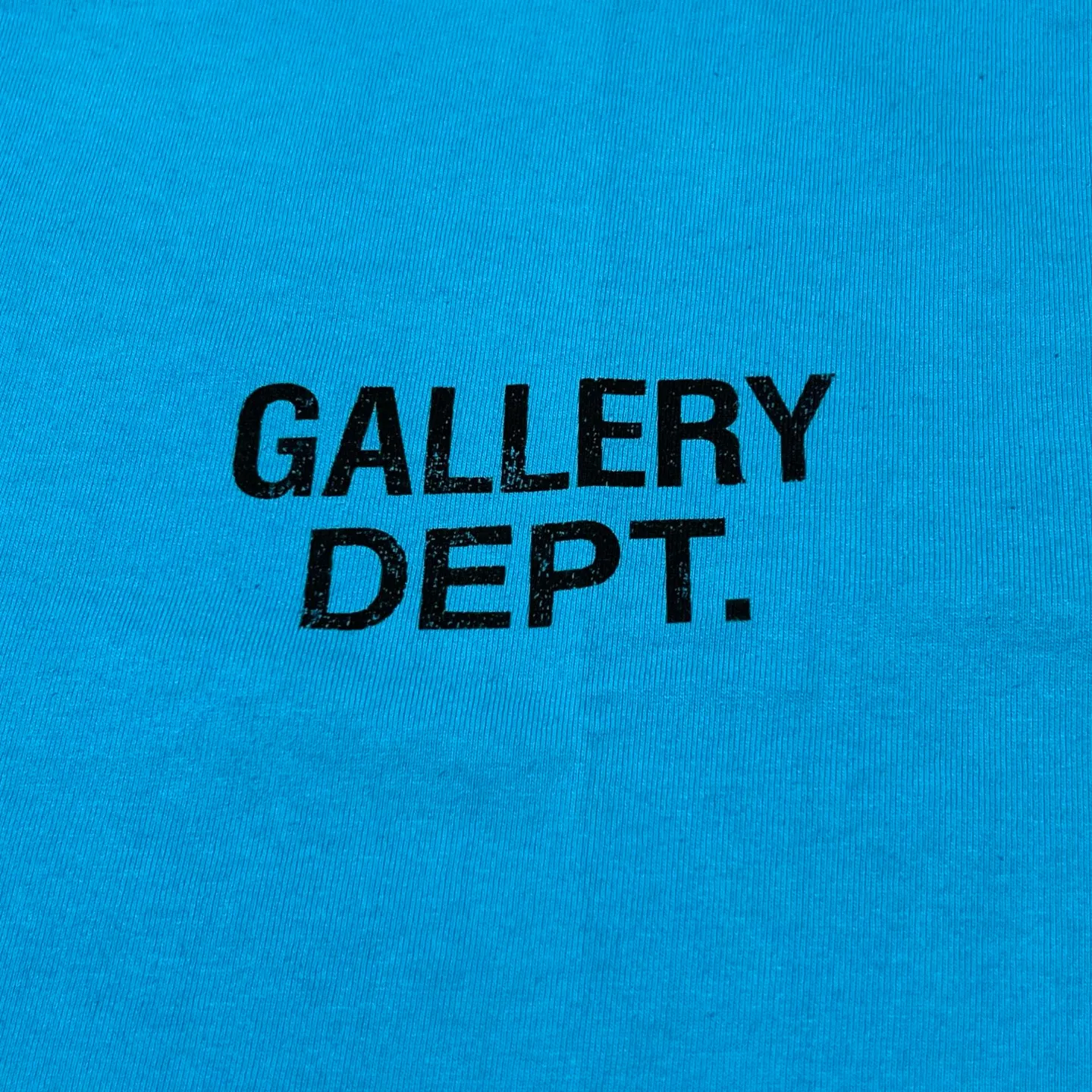 GALLERY DEPT. FRENCH TEE/LIGHT TEAL Lake Blue French Lake Blue S-XL Summer Dopamine Color American Retro Original Same OE Yarn Cone Fabric Garment Dyeing Printing Rewashed Water Distressing Simulates Natural Distressing Effect Correct Accessories Top Purchasing Level